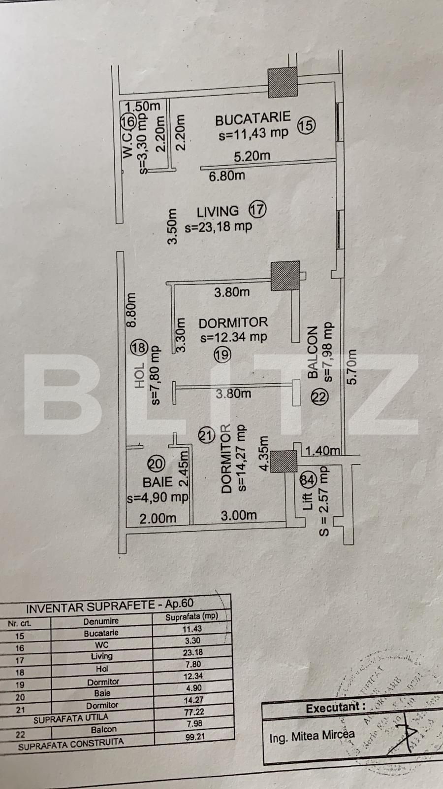 Apartament de 3 camere, 77 mp utili!Zona Mihai Viteazul !