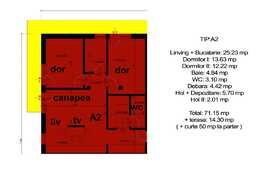 Apartament 3 camere de 71.15 mp si terasa de 14.30 mp, zona Selimbar