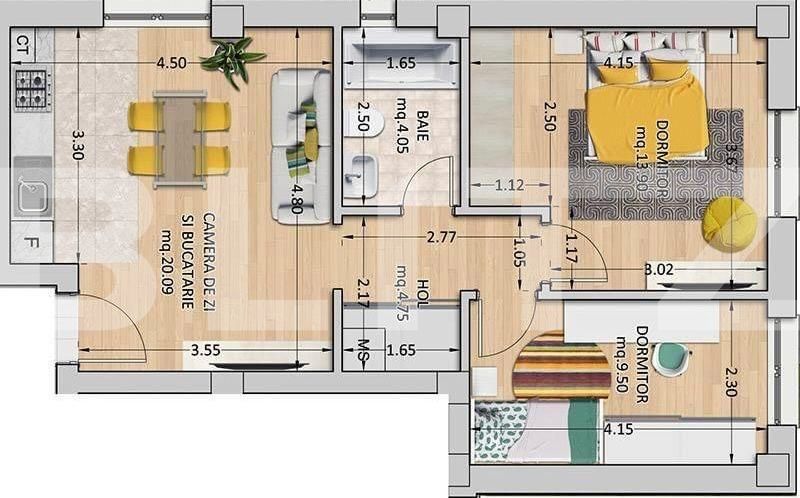 Apartament de vânzare 2 camere Gusterita - 88155AV | BLITZ Sibiu | Poza4