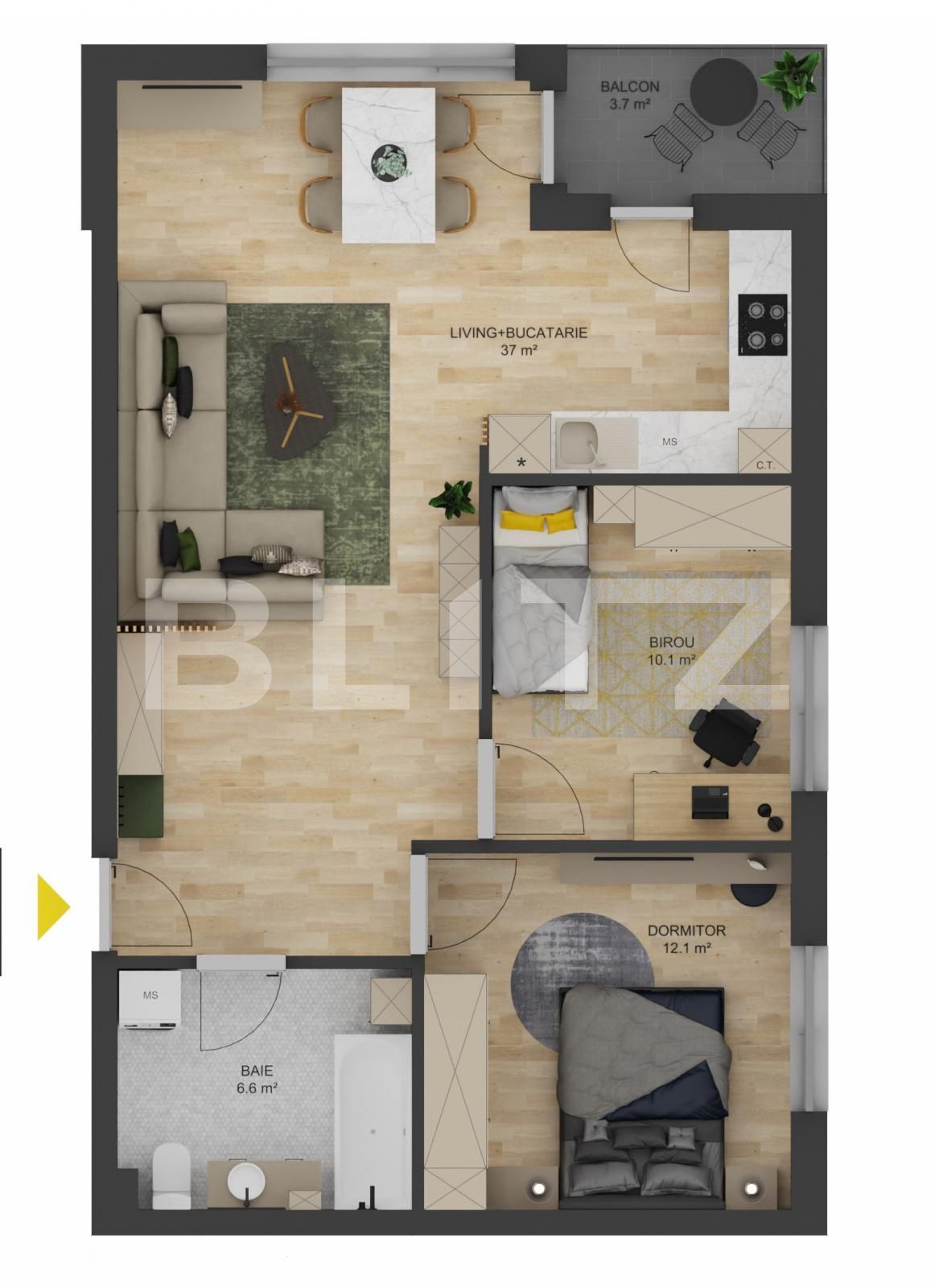 Apartament de vânzare 3 camere Hipodrom 3 - 88251AV | BLITZ Sibiu | Poza1