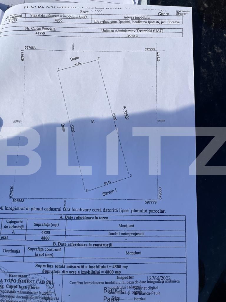 Teren de vânzare Ipotesti - 100309TV | BLITZ Suceava | Poza2