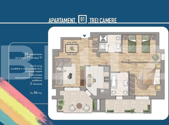 Apartament de vânzare 3 camere George Enescu - 100502AV | BLITZ Suceava | Poza2