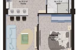 Apartament 2 camere, 36 mp , zona Burdujeni