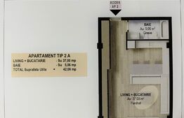 Apartament 2 camere, parter, 42.6 mp, în Fălticeni