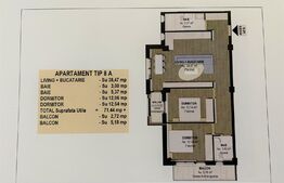 Apartament 3 camere, 71.44 mp, în Fălticeni