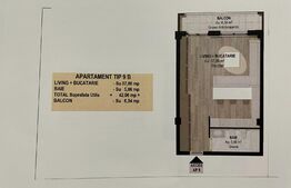 Apartament 2 camere, etaj 1, 42,06 mp, în Fălticeni