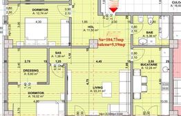 Apartament 4 camere, 105 mp, decomandat, etaj intermediar, bloc nou, zona Centrală