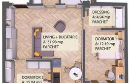 Apartament, 3 camere, 72mp, zona Radauti