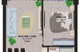 Apartament 2 camere, bloc nou , 36 mp , zona Burdujeni