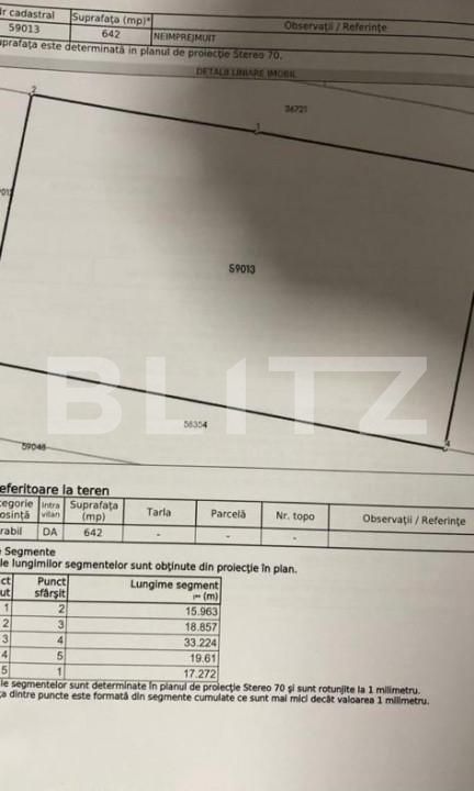 Parcele de 642 mp ,intravilane, zona rezidentiala Burdujeni