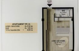 Apartament 2 camere, parter, 42.6 mp, în Fălticeni