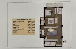 Apartament 3 camere, etaj 1, 71.44 mp, semidecomandat, în Fălticeni