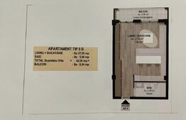 Apartament 2 camere, etaj 1, 42,06 mp, în Fălticeni