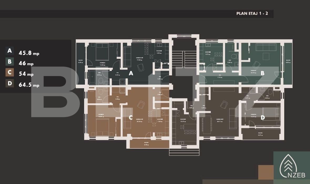 Apartament de vânzare 2 camere Burdujeni - 155789AV | BLITZ Suceava | Poza1