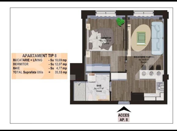 Apartament de vânzare 2 camere Burdujeni - 159952AV | BLITZ Suceava | Poza1