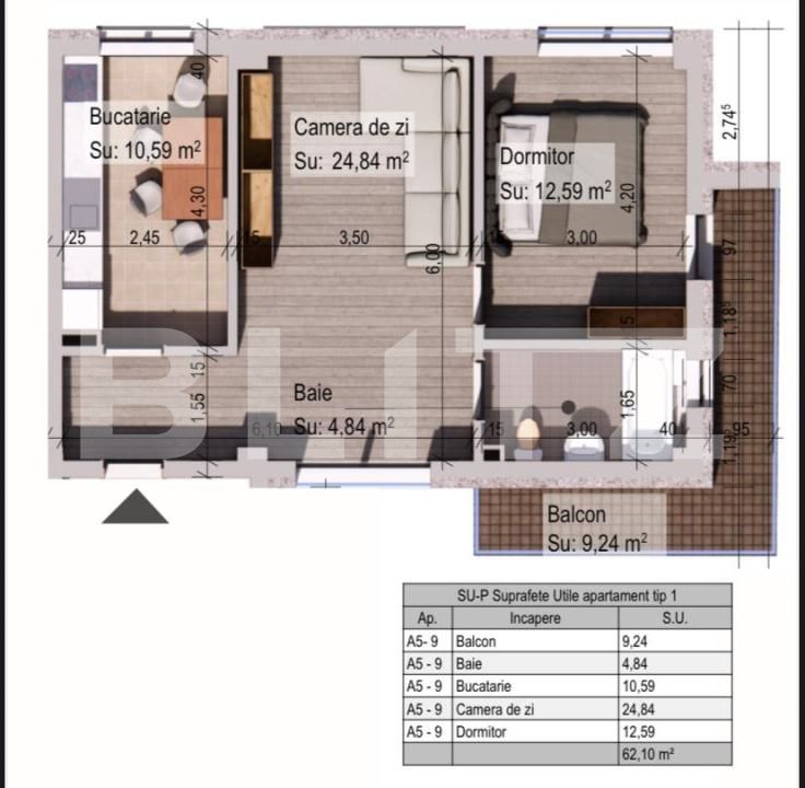 Apartament de vânzare 2 camere Burdujeni - 173866AV | BLITZ Suceava | Poza5