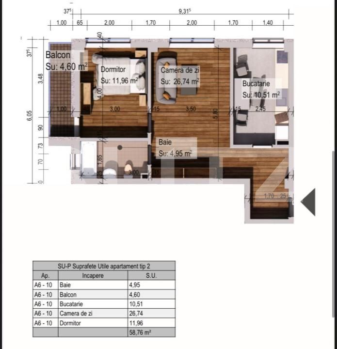 Apartament de vânzare 2 camere Burdujeni - 173866AV | BLITZ Suceava | Poza6