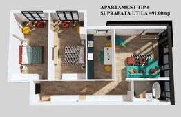 Apartament bloc nou, 91mp, Burdujeni