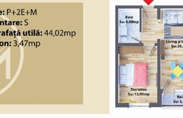 Apartament 2 camere, 44,02 mp, nou, Zona Ipotesti