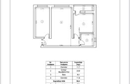Apartament nou, 3 camere, 55,6 mp, Zona Ipotesti