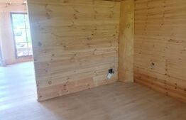 Casă modernă din lemn 3 camere, 60 mp, utilata, mobilata, zona Plaiu Sarului