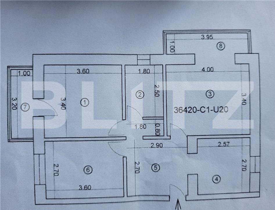 Apartament 3 camere, 56 mp, etaj intermediar, cartier Obcini