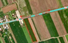 Teren 8.044 mp (1.828 mp intravilan + 6.256 mp arabil), deschidere 35,5 ml la DN