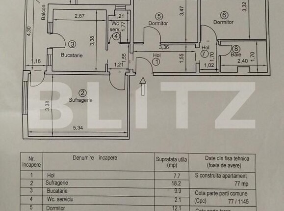 Apartament de vânzare 3 camere Micro 11 - 166708AV | BLITZ Târgoviște | Poza1