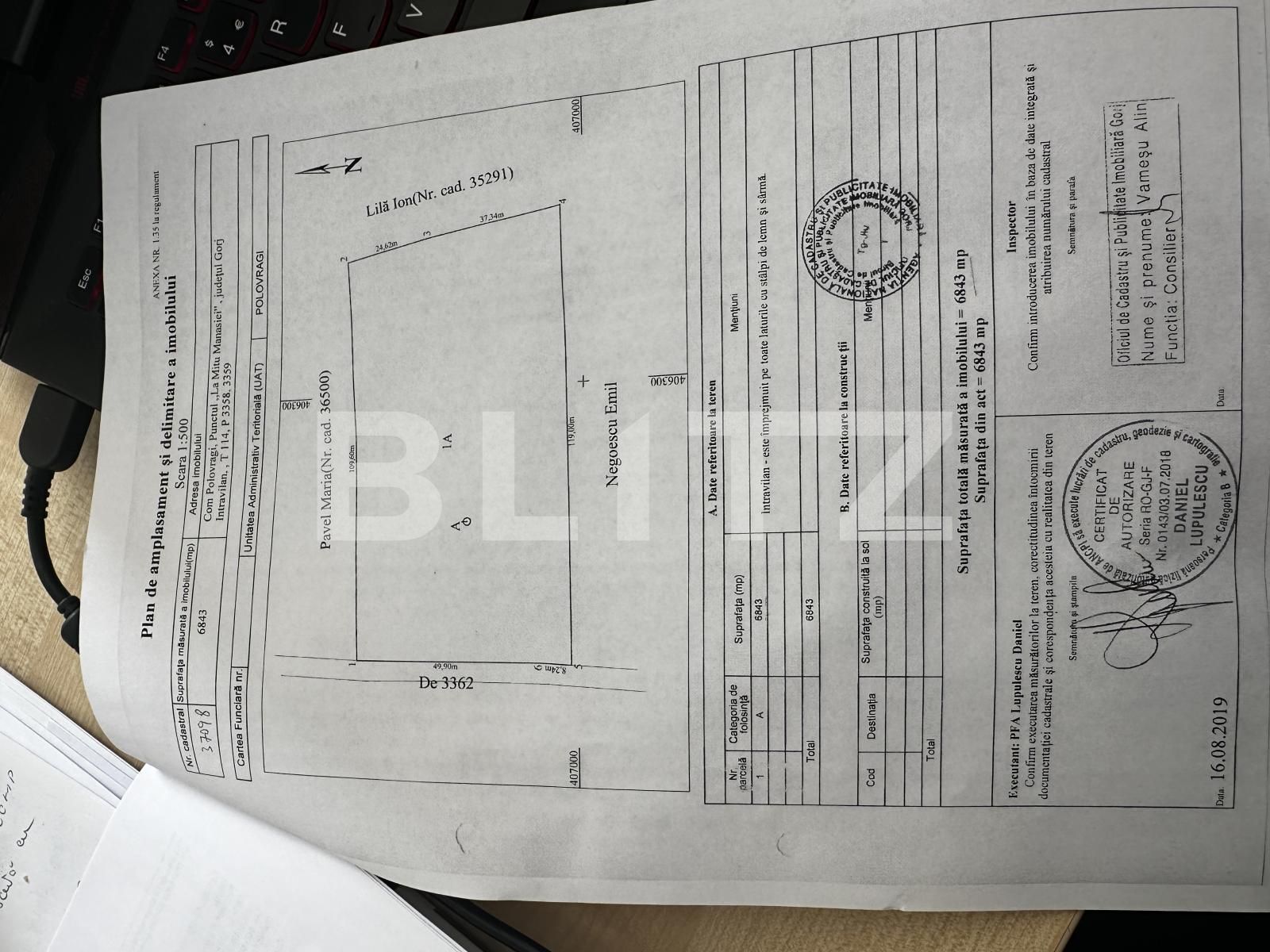 Teren intravilan 6800 mp, zona Polovragi