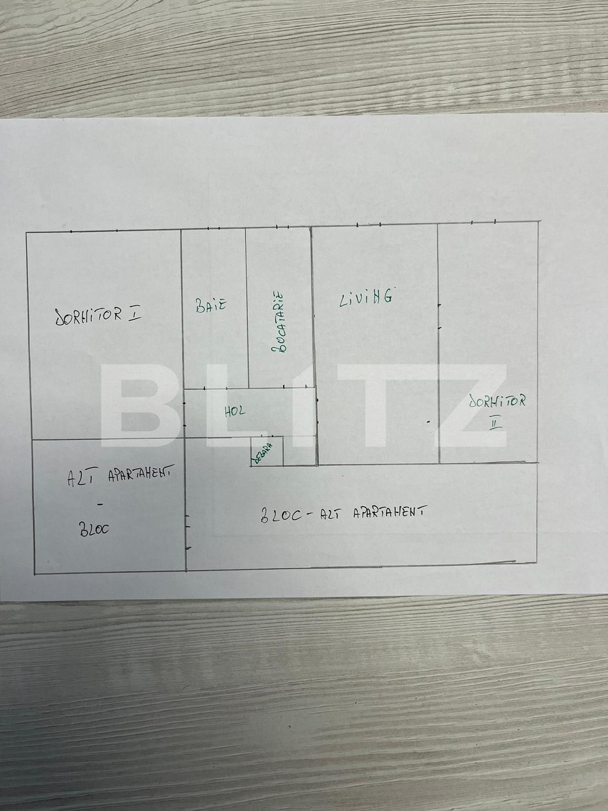 Apartament cu 3 camere, 43 mp, Mureșeni