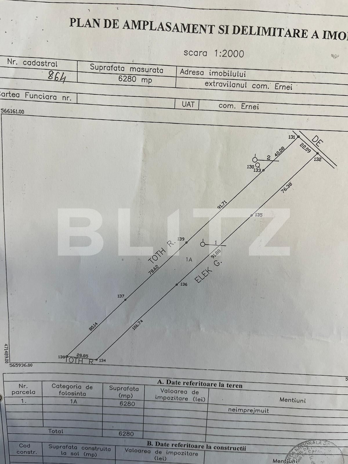 Teren de vânzare Ernei - 135730TV | BLITZ Târgu Mureș | Poza1