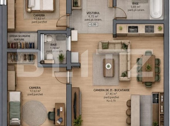 Apartament de vânzare 3 camere Tudor - 190878AV | BLITZ Târgu Mureș | Poza1