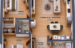 Apartament 3 Camere, 74,62 MP – Tudor | Bloc Nou