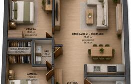 APARTAMENT DE 3 CAMERE – BLOC NOU – ZONA TUDOR – 74,62 MP