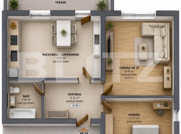 Apartament de vânzare 3 camere Tudor - 190895AV | BLITZ Târgu Mureș | Poza1