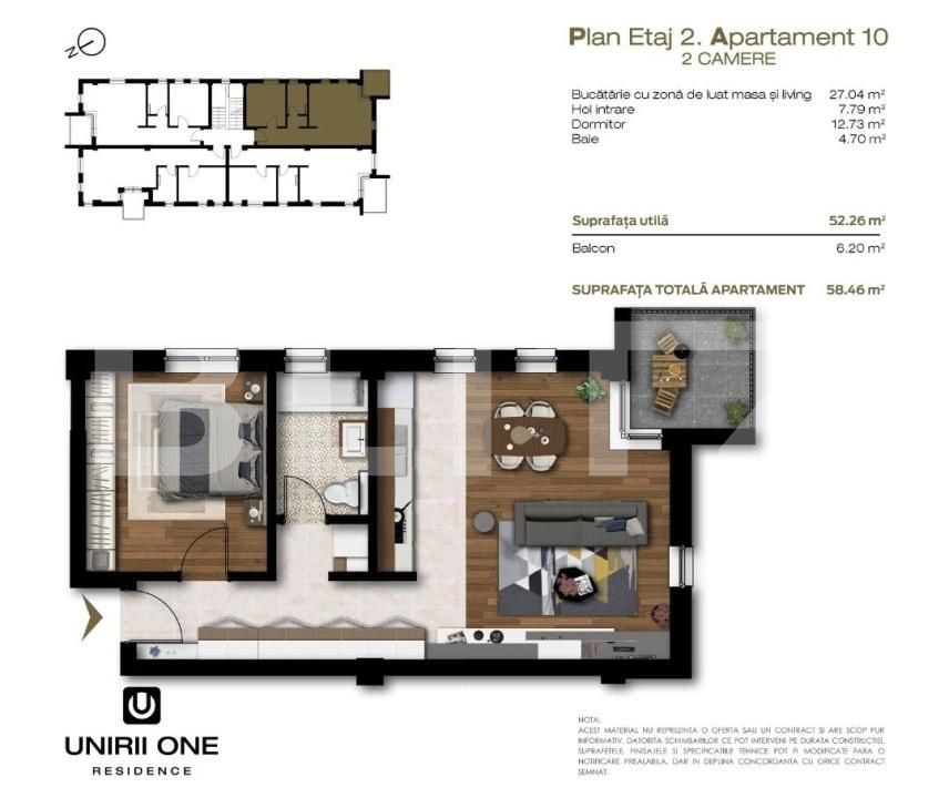 Apartament de vânzare 2 camere Unirii - 191643AV | BLITZ Târgu Mureș | Poza3