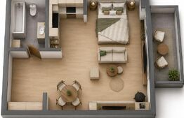 Garsonieră modernă cu terasă Green Residence – Community View  44,40 Mp