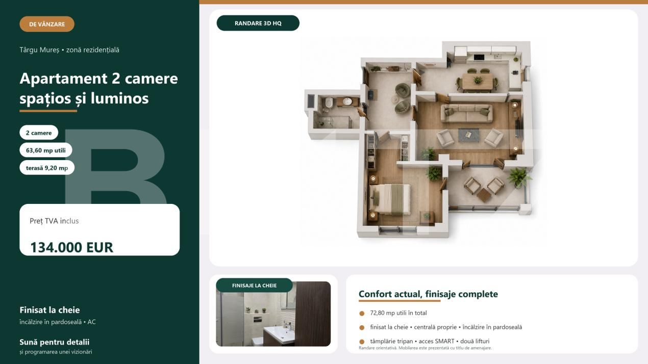 Apartament de vânzare 2 camere Tudor - 204208AV | BLITZ Târgu Mureș | Poza2