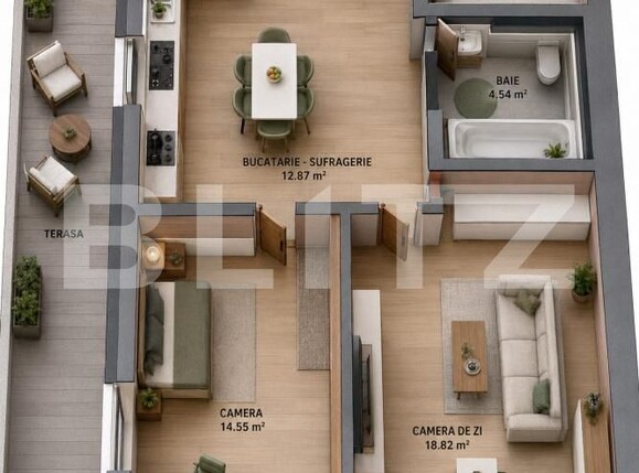 Apartament de vânzare 2 camere Tudor - 204605AV | BLITZ Târgu Mureș | Poza1