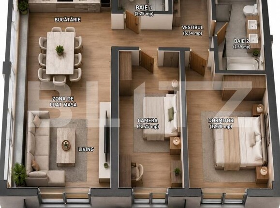 Apartament de vânzare 3 camere Tudor - 204614AV | BLITZ Târgu Mureș | Poza1