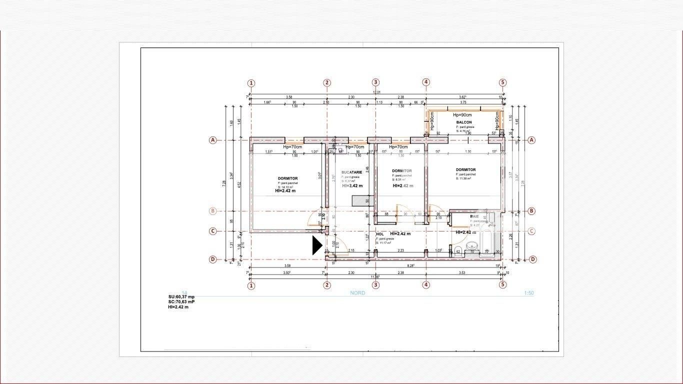 Apartament de 3 camere, 64 mp, zona Tudor