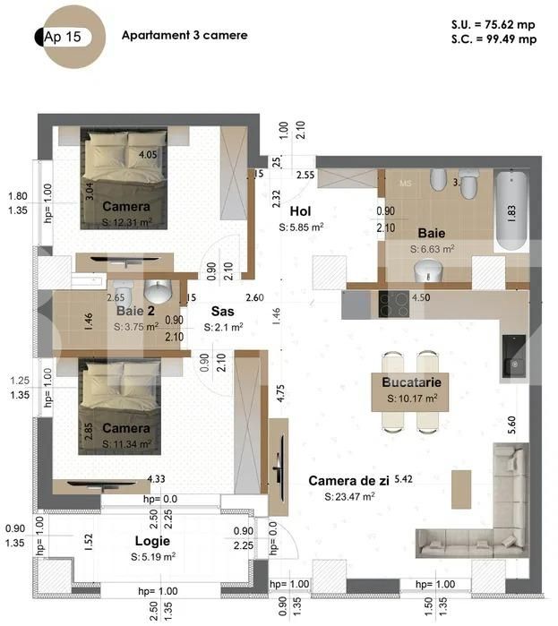 Apartament de vânzare 3 camere Tudor - 92797AV | BLITZ Târgu Mureș | Poza1