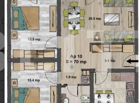 Apartament de vânzare 3 camere Giroc - 100905AV | BLITZ Timișoara | Poza6