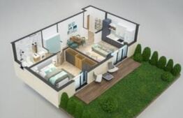 Apartament 2 camere, 55 mp, gradina 40 mp, zona Plopi