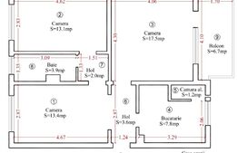 Apartament de 3 camere, decomandat, 65 mp, Calea Girocului