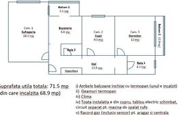 Apartament cu 3 camere, 70 mp, decomandat, Dorobantilor