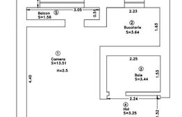 Apartament cu o camera, 26 mp, Bucovina