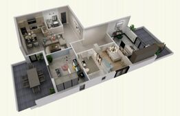 Penthouse de 4 camere decomandat 98.4 mp, terasa 36.5 mp Torontalului