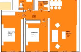 Apartament de 3 camere, 75mp utili, terasa de 18 mp, Zona Torontalului