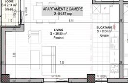 Apartament luminos, 2 camere, 55 mp si terasa 23 mp, Torontalului